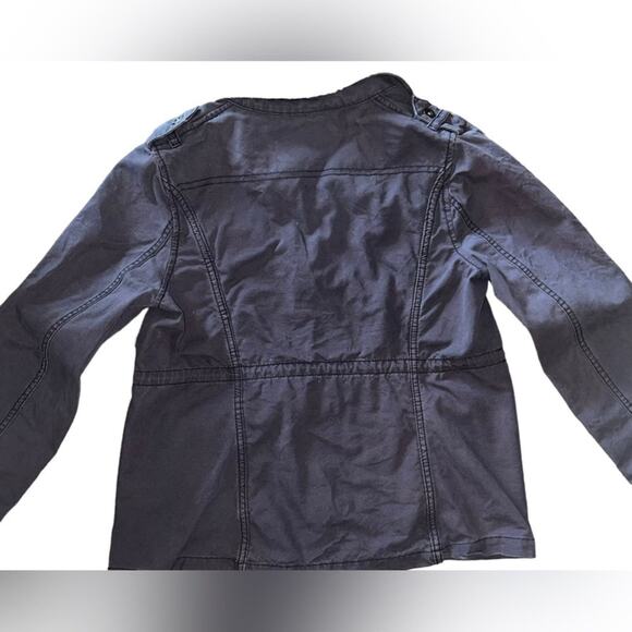 Ruff Hewn Coat Girls Size Medium Navy Blue Barn Chore Coat Button Down Rugged - Picture 5 of 6